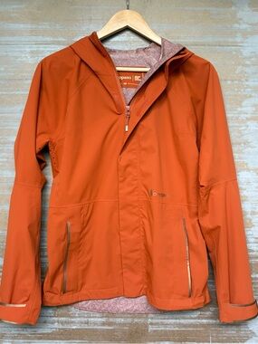 Cotopaxi Tikal Rain Shell Jacket Full Zip Outdoor Hiking Burnt Orange Womens XS